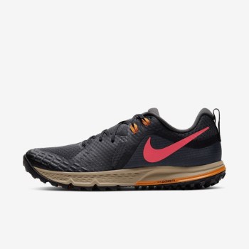 Nike Air Zoom Wildhorse 5 - Férfi Futócipő - Sötét Szürke/Fekete/Narancssárga/Piros